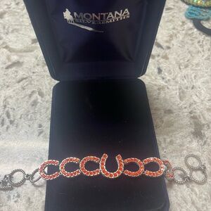 Montana Silversmiths Vibrant Orange Horseshoe Bracelet